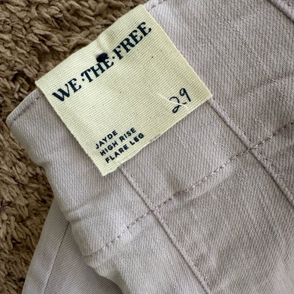 We The Free Lilac Denim Jayde High Rise Flare Leg